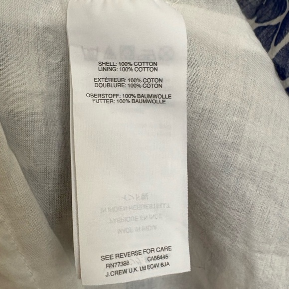 J. Crew Santorini Maxi Dress Printed Blue White Size 12 - Picture 8 of 10